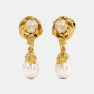 Elegant Gold-Plated Pearl Drop Earrings for Women